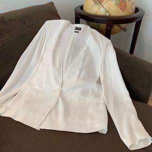 Armani Exchange White Button Blazer